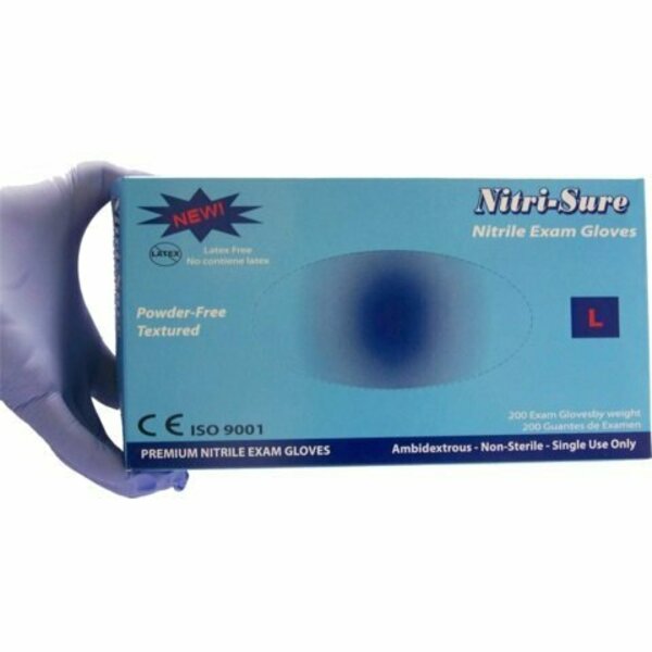 Aoss Medical Supply Nitri-Sure, Nitrile Disposable Gloves, Nitrile, XS, 200 PK, Blue 109-5-BX